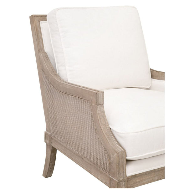Essentials For Living Empire Club Chair ~ LiveSmart Peyton-Pearl, Natural Gray Ash, Cane