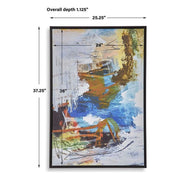 Casa Bella Living White With Multiple Accent Colors Framed Canvas