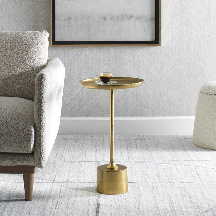 Casa Bella Living Round Antique Brass Accent Table
