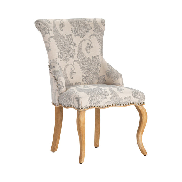 Crestview Collection Danielle Light Gray Paisley Print Accent Chair