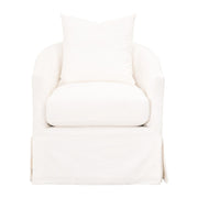 Essentials For Living Faye Slipcover Swivel Club Chair ~ Cream Crepe