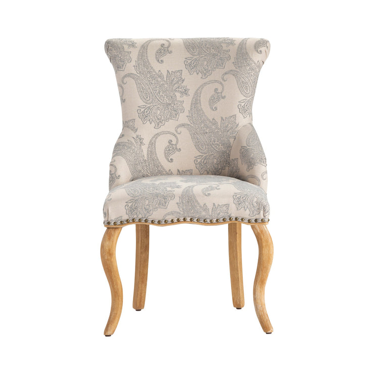 Crestview Collection Danielle Light Gray Paisley Print Accent Chair