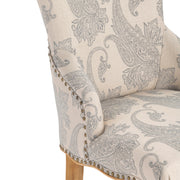 Crestview Collection Danielle Light Gray Paisley Print Accent Chair