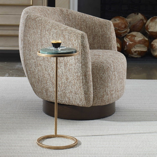 Casa Bella Living Dark Green Gold Iron Framed Accent Table