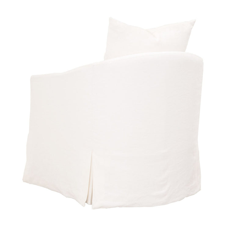 Essentials For Living Faye Slipcover Swivel Club Chair ~ Cream Crepe