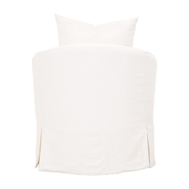 Essentials For Living Faye Slipcover Swivel Club Chair ~ Cream Crepe
