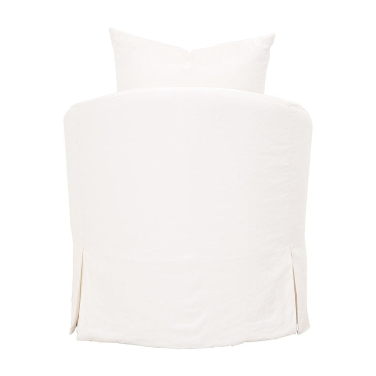 Essentials For Living Faye Slipcover Swivel Club Chair ~ Cream Crepe
