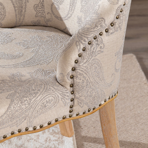 Crestview Collection Danielle Light Gray Paisley Print Accent Chair