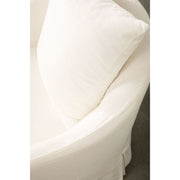 Essentials For Living Faye Slipcover Swivel Club Chair ~ Cream Crepe