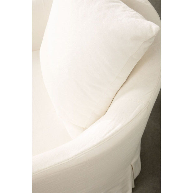 Essentials For Living Faye Slipcover Swivel Club Chair ~ Cream Crepe