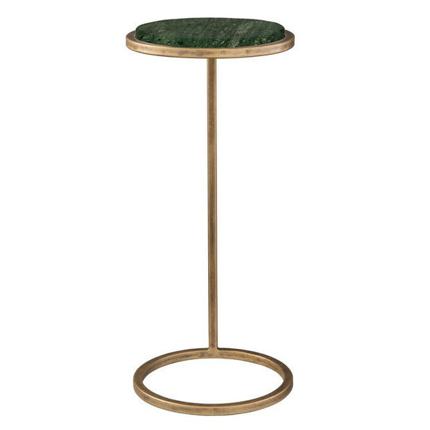 Casa Bella Living Dark Green Gold Iron Framed Accent Table