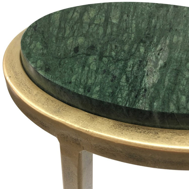 Casa Bella Living Dark Green Gold Iron Framed Accent Table