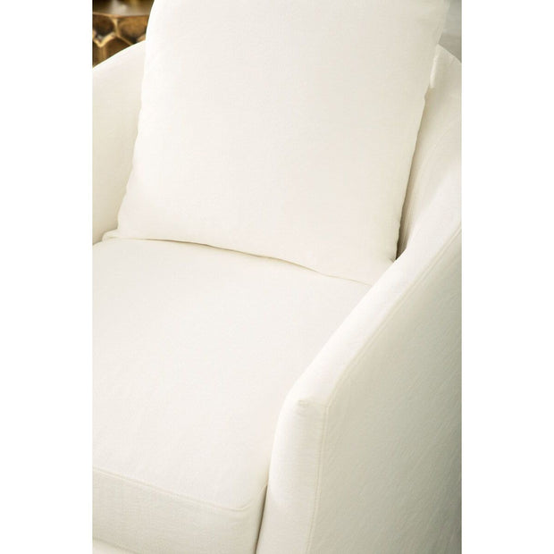 Essentials For Living Faye Slipcover Swivel Club Chair ~ Cream Crepe