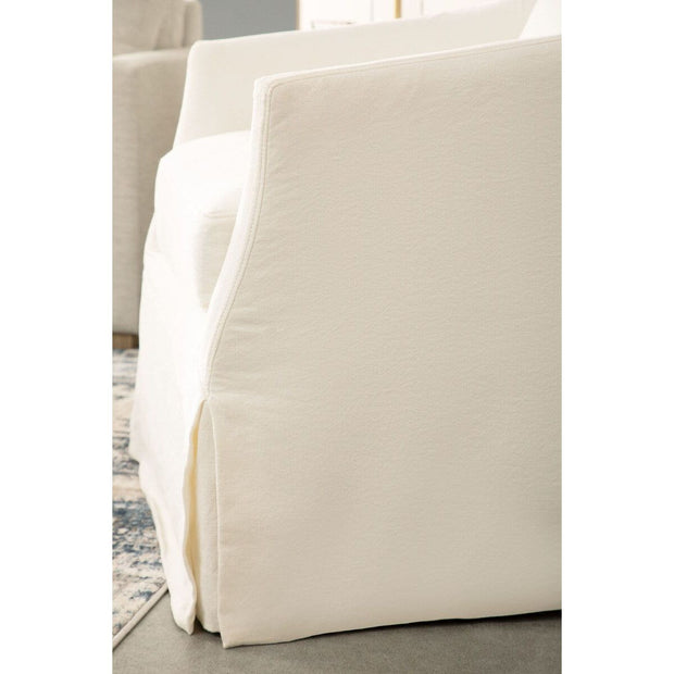 Essentials For Living Faye Slipcover Swivel Club Chair ~ Cream Crepe