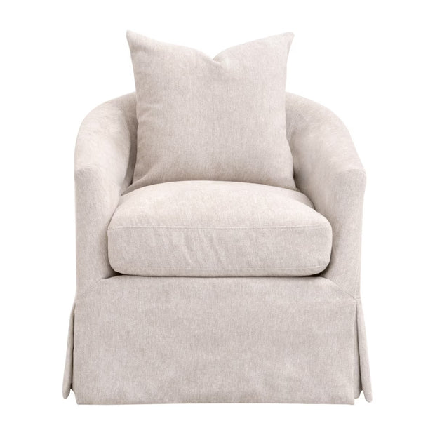 Essentials For Living Faye Slipcover Swivel Club Chair ~ LiveSmart Halifax-Ivory