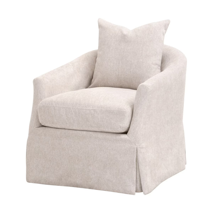 Essentials For Living Faye Slipcover Swivel Club Chair ~ LiveSmart Halifax-Ivory