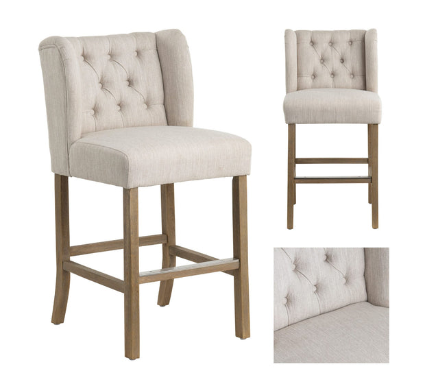 Crestview Collection Stanton Cream Tufted Counter Stool