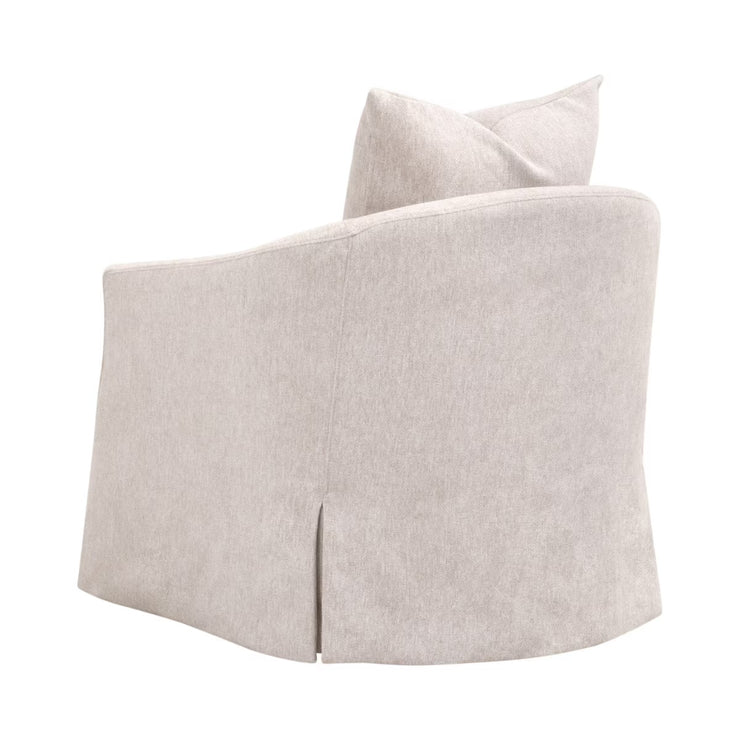 Essentials For Living Faye Slipcover Swivel Club Chair ~ LiveSmart Halifax-Ivory