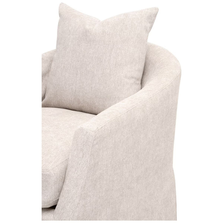 Essentials For Living Faye Slipcover Swivel Club Chair ~ LiveSmart Halifax-Ivory