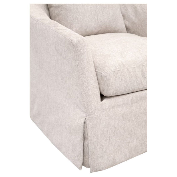 Essentials For Living Faye Slipcover Swivel Club Chair ~ LiveSmart Halifax-Ivory