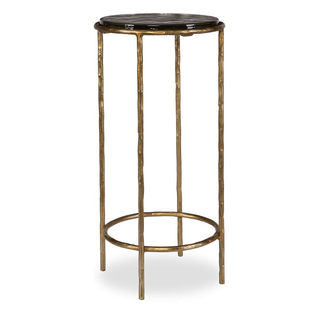 Casa Bella Living Recycled Glass Antique Gold Iron Accent Table