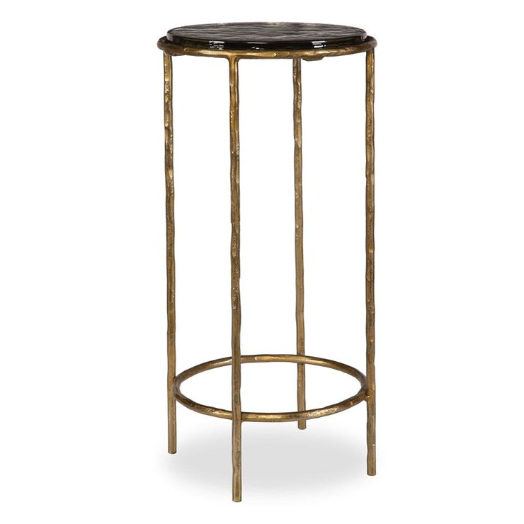 Casa Bella Living Recycled Glass Antique Gold Iron Accent Table