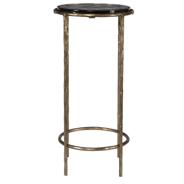 Casa Bella Living Recycled Glass Antique Gold Iron Accent Table
