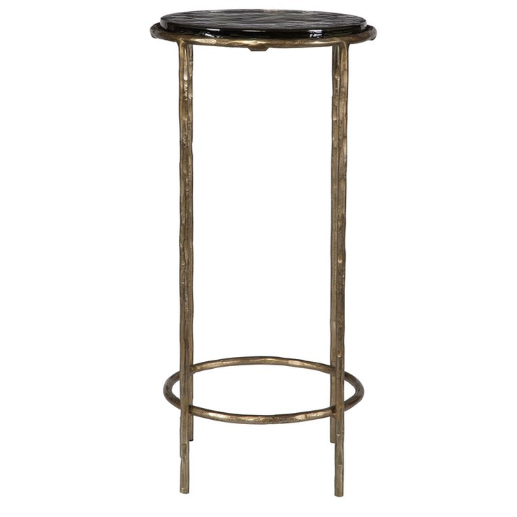 Casa Bella Living Recycled Glass Antique Gold Iron Accent Table