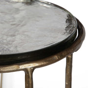 Casa Bella Living Recycled Glass Antique Gold Iron Accent Table
