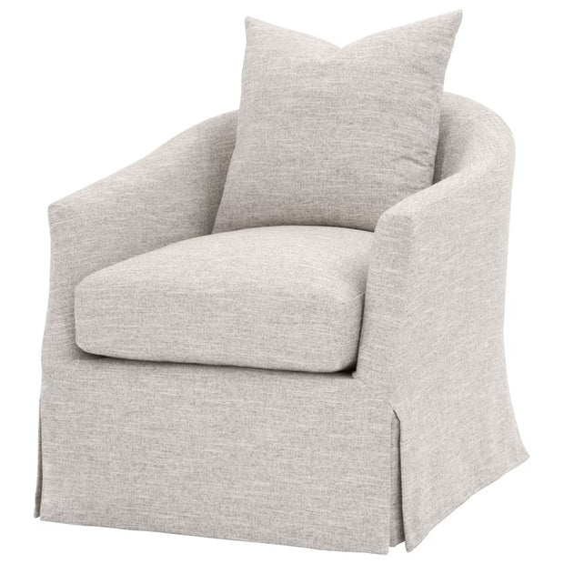 Essentials For Living Faye Slipcover Swivel Club Chair ~ Mineral Birch