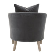 Essentials For Living Gordon Club Chair ~ Dark Dove Velvet, Natural Gray Oak
