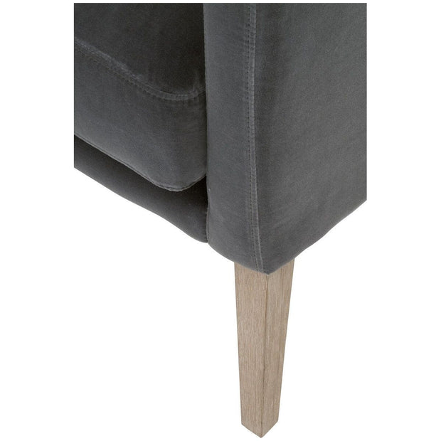 Essentials For Living Gordon Club Chair ~ Dark Dove Velvet, Natural Gray Oak