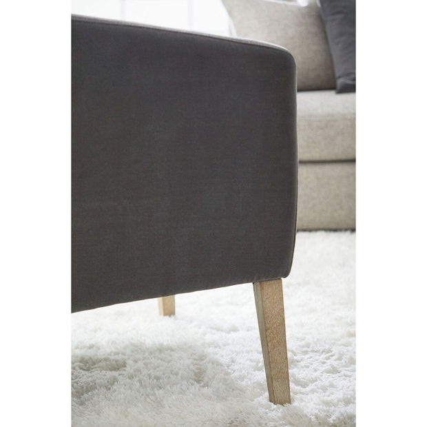 Essentials For Living Gordon Club Chair ~ Dark Dove Velvet, Natural Gray Oak