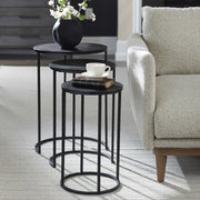 Casa Bella Living Set Of Three Iron Nesting Tables