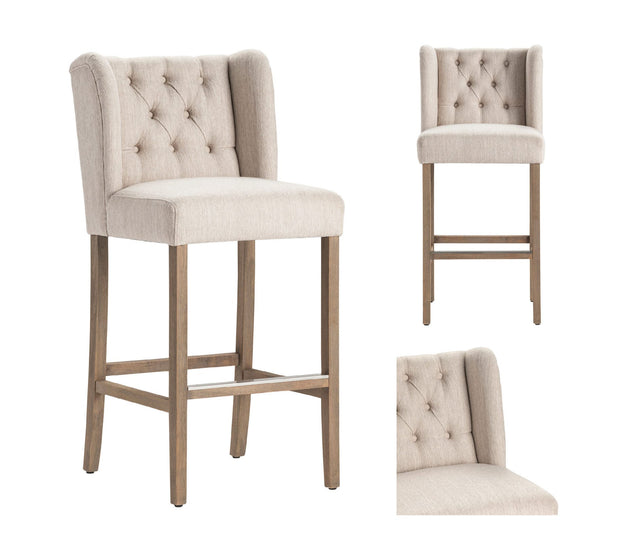 Crestview Collection Stanton Cream Tufted  Bar Stool