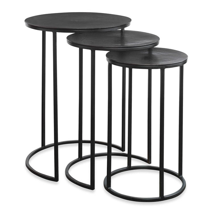 Casa Bella Living Set Of Three Iron Nesting Tables
