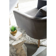 Essentials For Living Gordon Club Chair ~ Dark Dove Velvet, Natural Gray Oak