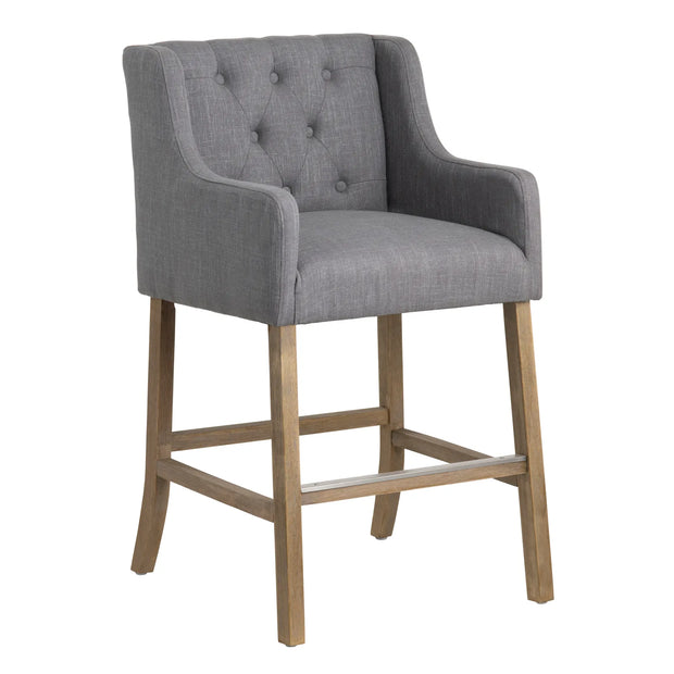 Crestview Collection Barrington Grey Tufted Counter Stool