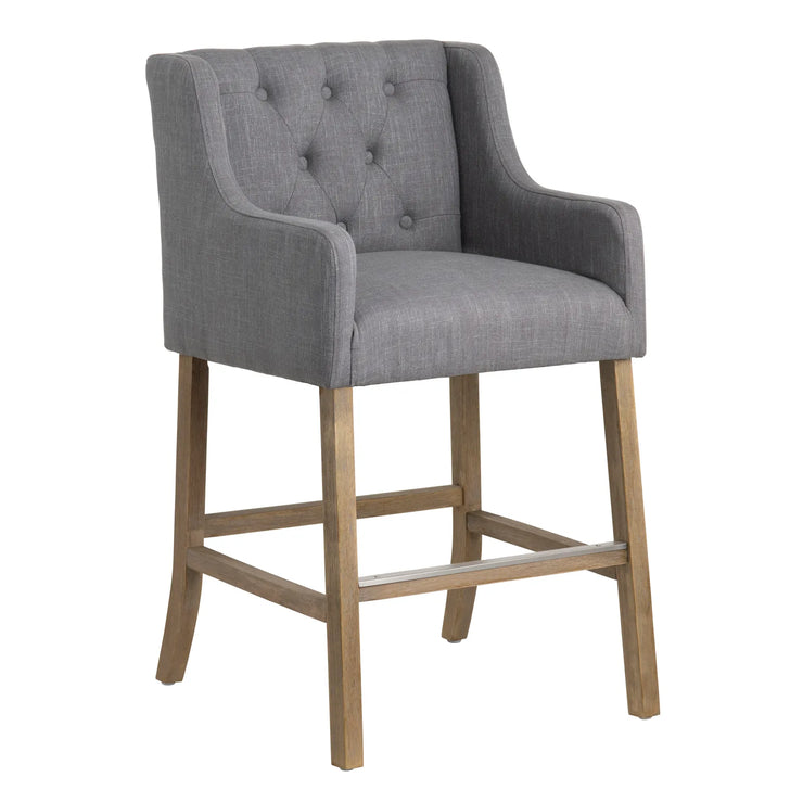 Crestview Collection Barrington Grey Tufted Counter Stool