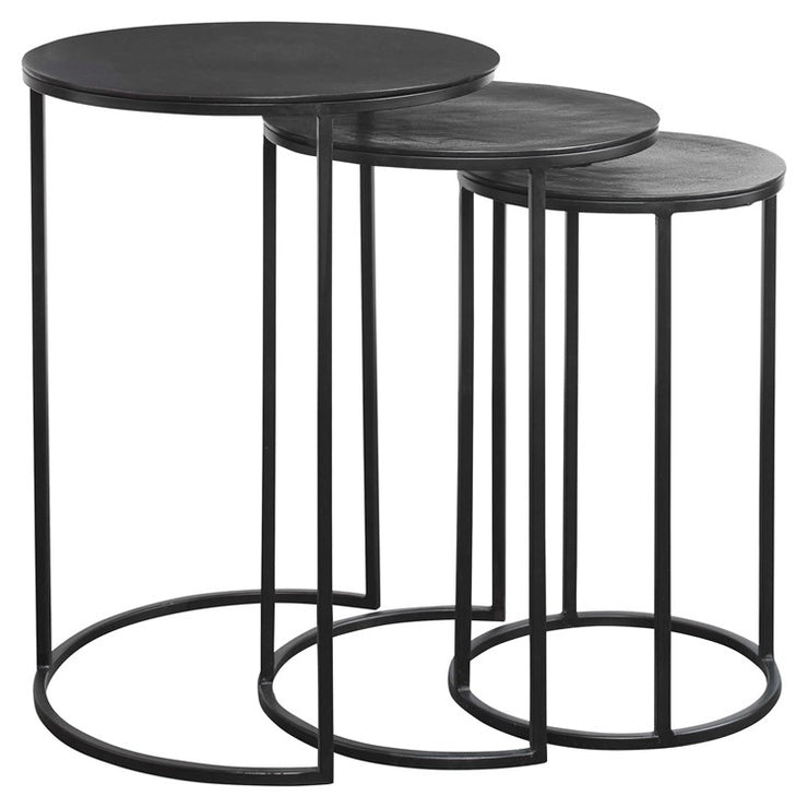 Casa Bella Living Set Of Three Iron Nesting Tables