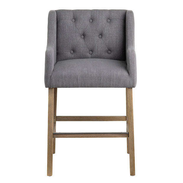 Crestview Collection Barrington Grey Tufted Counter Stool
