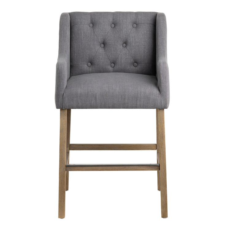 Crestview Collection Barrington Grey Tufted Counter Stool