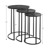 Casa Bella Living Set Of Three Iron Nesting Tables