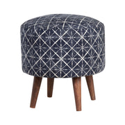 Crestview Collection Laurel Round Charcoal Gray Foot Stool Ottoman