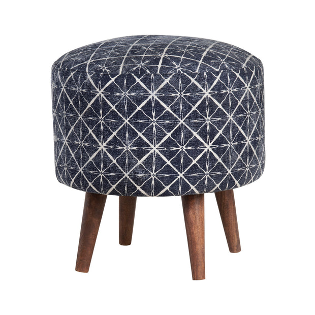 Crestview Collection Laurel Round Charcoal Gray Foot Stool Ottoman