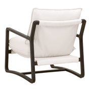 Essentials For Living Hamlin Club Chair ~ LiveSmart Boucle-Snow, Matte Brown Oak