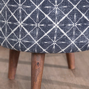 Crestview Collection Laurel Round Charcoal Gray Foot Stool Ottoman