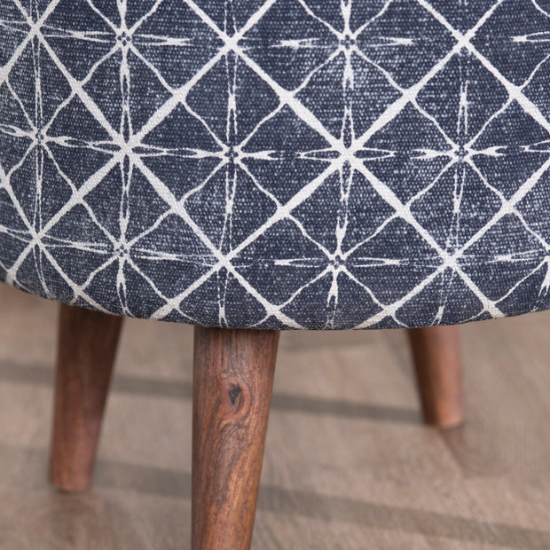 Crestview Collection Laurel Round Charcoal Gray Foot Stool Ottoman
