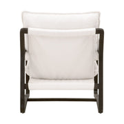 Essentials For Living Hamlin Club Chair ~ LiveSmart Boucle-Snow, Matte Brown Oak