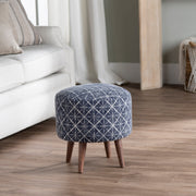 Crestview Collection Laurel Round Charcoal Gray Foot Stool Ottoman